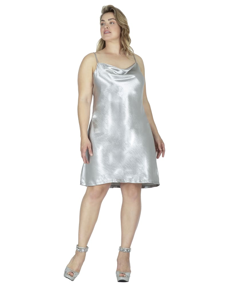 Silver satin slip dress new arrivals